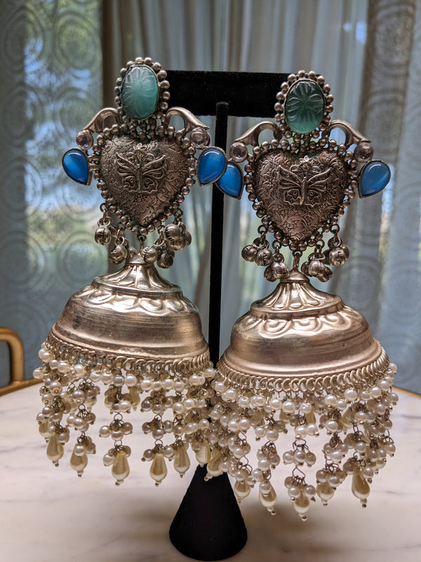 Silver statement Jhumkas