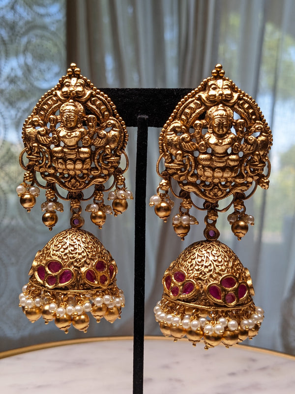 Temple jewelry jhumkas